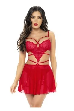 MAPALÉ Ensemble Sensuel Rouge 2 Pièces Mapalé -Promos Body lingerie Magasin 2 en 1 ensemble 2 pieces rouge mal7444red 4