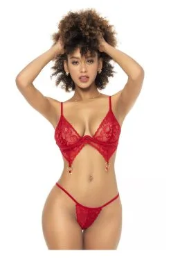 MAPALÉ Ensemble Lingerie Rouge 2 En 1 Avec Jupette Détachable -Promos Body lingerie Magasin 2 en 1 ensemble 3 pieces rouge mal7443red 5