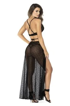 MAPALÉ Ensemble 2 En 1 Noir - Chemise Longue & Ensemble Deux Pièces -Promos Body lingerie Magasin 2 en 1 noir chemise longue et ensemble deux pieces mal7426blk 5