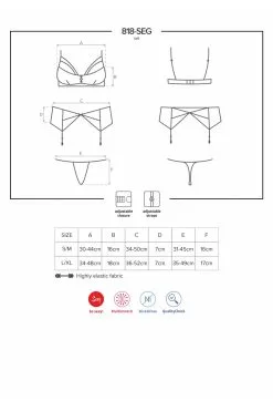 Obsessive 818-SEG-1 - Ensemble 3 Pcs Noir -Promos Body lingerie Magasin 818 seg 1 ensemble 3 pcs noir 6