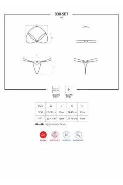 Obsessive 838-SET-3 Ensemble 2 Pcs Rouge -Promos Body lingerie Magasin 838 set 3 ensemble 2 pcs rouge 6