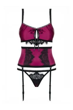 Obsessive 861-SEG-5 Ensemble 3 Pcs Cerise -Promos Body lingerie Magasin 861 seg 5 ensemble 3 pcs cerise 4