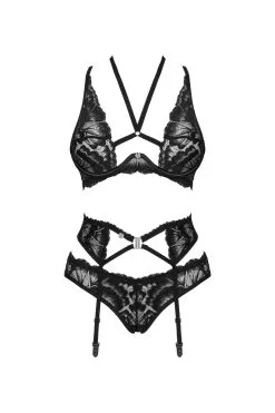 Obsessive Alessya | Ensemble Noir Dentelle 3 Pcs -Promos Body lingerie Magasin alessya ensemble 3 pcs noir 6