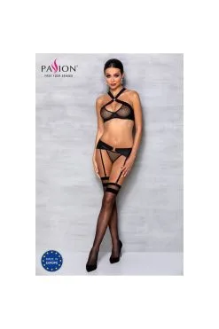 Passion Lingerie Amanda | Ensemble Noir Résille -Promos Body lingerie Magasin amanda ensemble 3 pcs noir 3