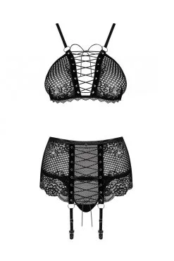 Obsessive Basitta | Ensemble Dentelle & Maille -Promos Body lingerie Magasin basitta ensemble 3 pcs noir 6