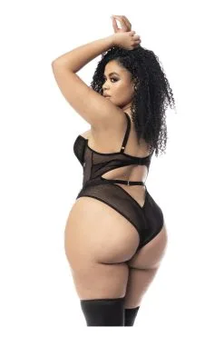 MAPALÉ Body Résille Grande Taille & Jarretelles 7 MAPALÉ Body Résille Grande Taille & Jarretelles -Promos Body lingerie Magasin body grande taille en resille transparente noire et jarretelles mal2727xblk 3