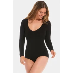 Body Manches Longues Col Rond Bambou -Promos Body lingerie Magasin body manches longues col rond bambou 2