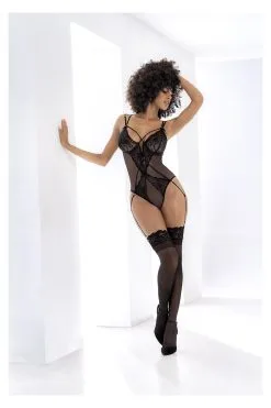 MAPALÉ Body Noir Sensuel & Jarretelles Ajustables