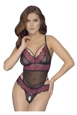 Cottelli Body String Dentelle Florale Bicolore & Résille