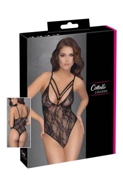Cottelli Body String Dentelle Florale Noire -Promos Body lingerie Magasin body string en fine dentelle noire r2642727 2