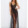 Dreamgirl Body String Noir Dentelle & Jupe Tulle Transparente
