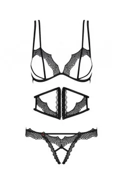 Obsessive Bravelle | Ensemble Noir -Promos Body lingerie Magasin bravelle ensemble 3 pcs noir 4
