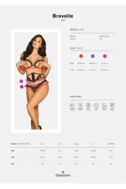 Obsessive Bravelle | Ensemble Noir -Promos Body lingerie Magasin bravelle ensemble 3 pcs noir 6