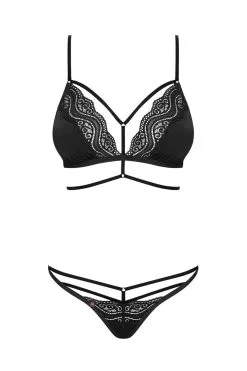 Obsessive Diyosa : Ensemble Lingerie Noir Raffiné -Promos Body lingerie Magasin diyosa ensemble 2 pcs noir 2