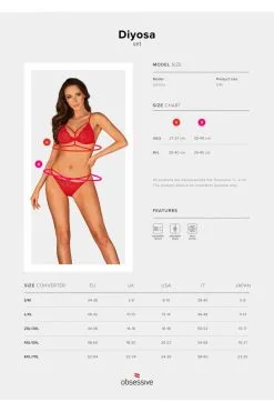 Obsessive Diyosa | Ensemble Lingerie Rouge -Promos Body lingerie Magasin diyosa ensemble 2 pcs rouge 8
