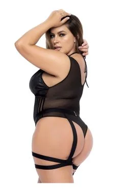 MAPALÉ Bodystring Grande Taille Avec Harnais -Promos Body lingerie Magasin ensemble 2 pieces noir grande taille bodystring et harnais mal2704xblk 3