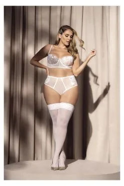 MAPALÉ Ensemble Blanc 2 Pièces Grande Taille : Soutien-Gorge & Culotte Haute