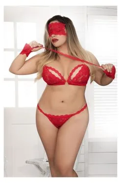 MAPALÉ Ensemble Dentelle Rouge Grande Taille