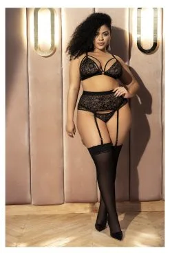 MAPALÉ Ensemble De Lingerie Noire Grande Taille -Promos Body lingerie Magasin ensemble noir 3 pieces grande taille mal8561xblk 2