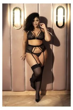 MAPALÉ Ensemble De Lingerie Noire Grande Taille