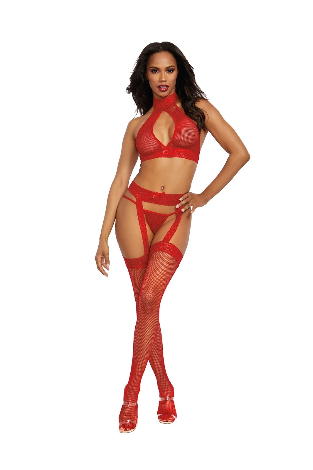 Dreamgirl Ensemble Résille Rouge 3 Pièces 1 Dreamgirl Ensemble Résille Rouge 3 Pièces