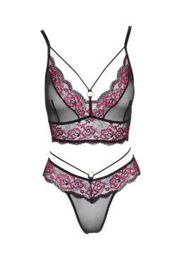 Cottelli Ensemble Dentelle & Résille Bicolore 7 Cottelli Ensemble Dentelle & Résille Bicolore -Promos Body lingerie Magasin ensemble soutien gorge et string en dentelle et resille r2213788 2