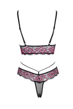 Cottelli Ensemble Dentelle & Résille Bicolore 8 Cottelli Ensemble Dentelle & Résille Bicolore -Promos Body lingerie Magasin ensemble soutien gorge et string en dentelle et resille r2213788 3