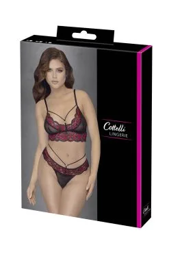 Cottelli Ensemble Dentelle & Résille Bicolore 9 Cottelli Ensemble Dentelle & Résille Bicolore -Promos Body lingerie Magasin ensemble soutien gorge et string en dentelle et resille r2213788 4