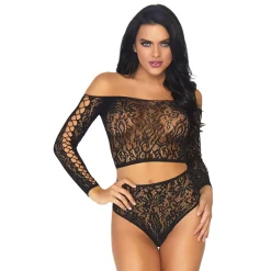 LEG AVENUE Ensemble Top Et String Dentelle Mode -Promos Body lingerie Magasin ensemble top et string dentelle mode 2