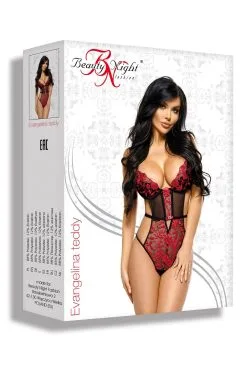 Beauty Night Evangelina - Body Noir & Rouge -Promos Body lingerie Magasin evangelina body noir rouge 4