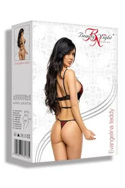Beauty Night Evangelina - Body Noir & Rouge -Promos Body lingerie Magasin evangelina body noir rouge 5