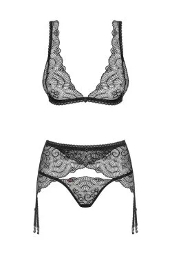 Obsessive Firella - Ensemble 3 Pièces Noir -Promos Body lingerie Magasin firella ensemble 3 pcs noir 2