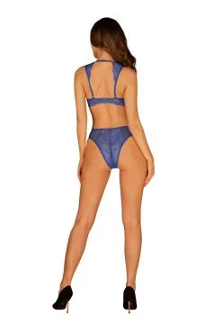 Obsessive Giselia | Ensemble Bleu Dentelle -Promos Body lingerie Magasin giselia ensemble 2 pcs bleu 3
