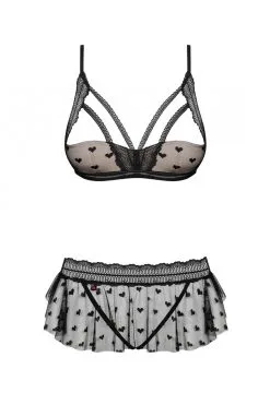 Obsessive Heartia - Ensemble Noir 3 Pcs -Promos Body lingerie Magasin heartia ensemble 3 pcs noir 4