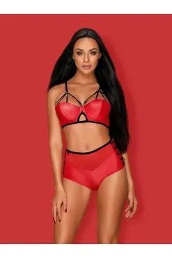 Obsessive Leatheria | Ensemble Lingerie Rouge -Promos Body lingerie Magasin leatheria ensemble 2 pcs rouge 2