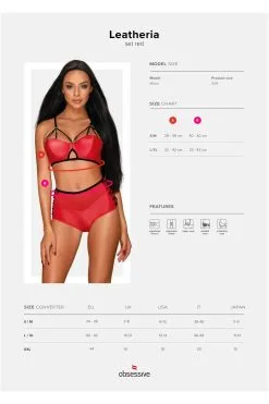 Obsessive Leatheria | Ensemble Lingerie Rouge -Promos Body lingerie Magasin leatheria ensemble 2 pcs rouge 6