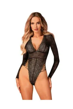 Body Noir En Dentelle "Merlys" - Obsessive