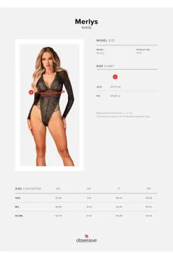 Body Noir En Dentelle "Merlys" - Obsessive -Promos Body lingerie Magasin merlys body noir 6