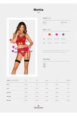 Obsessive Mettia | Ensemble Dentelle Rouge -Promos Body lingerie Magasin mettia ensemble 3 pcs rouge 8