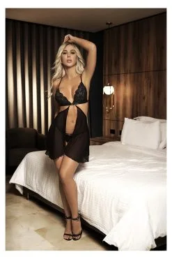 MAPALÉ Nuisette & Ensemble 2 Pièces Noirs 2-en-1 - Audace & Élégance -Promos Body lingerie Magasin nuisette 2 en 1 et ensemble 2 pieces noirs mal7432blk 3