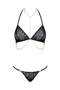 Obsessive Pantheria : Ensemble Noir Léopard -Promos Body lingerie Magasin pantheria ensemble 2 pcs noir 2