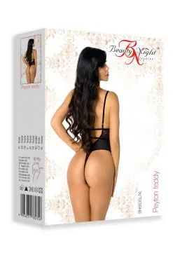 Beauty Night Peyton | Body Noir échancré -Promos Body lingerie Magasin peyton body noir 5