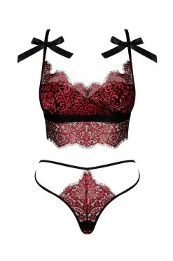 Obsessive Redessia | Ensemble Rouge & Noir -Promos Body lingerie Magasin redessia ensemble 2 pcs rouge et noir 6
