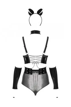 Obsessive Silveria - Ensemble 6 Pcs Argent & Noir -Promos Body lingerie Magasin silveria ensemble 6 pcs argent et noir 4