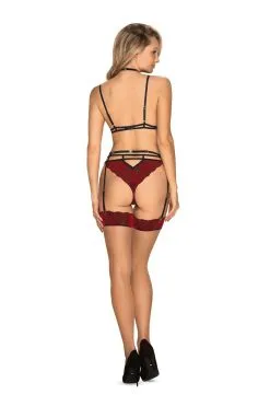 Obsessive Sugestina | Ensemble Bordeaux 3 Pcs -Promos Body lingerie Magasin sugestina ensemble 3 pcs bordeaux 5