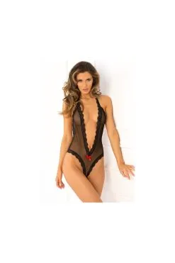 Rene Rofe Body Résille : Décolleté Plongeant & Dos Nu