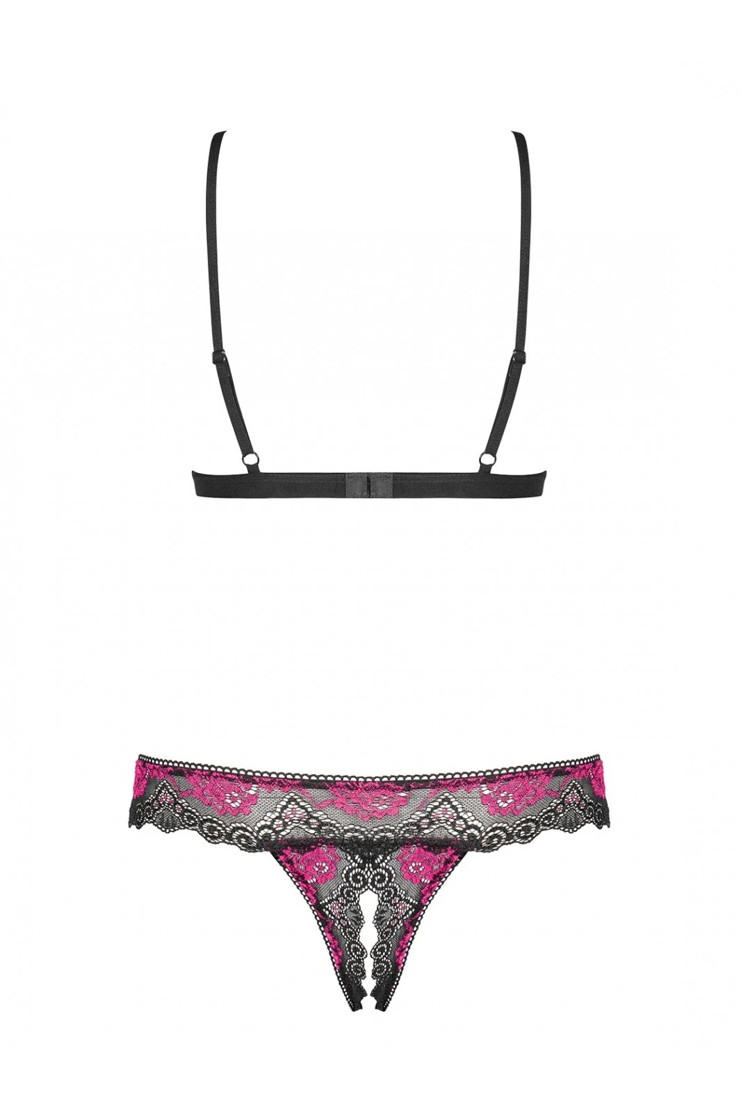 Obsessive Tulia - Ensemble Ouvert Noir & Fuchsia 2 Pcs 5 Obsessive Tulia - Ensemble Ouvert Noir & Fuchsia 2 Pcs – Image 5