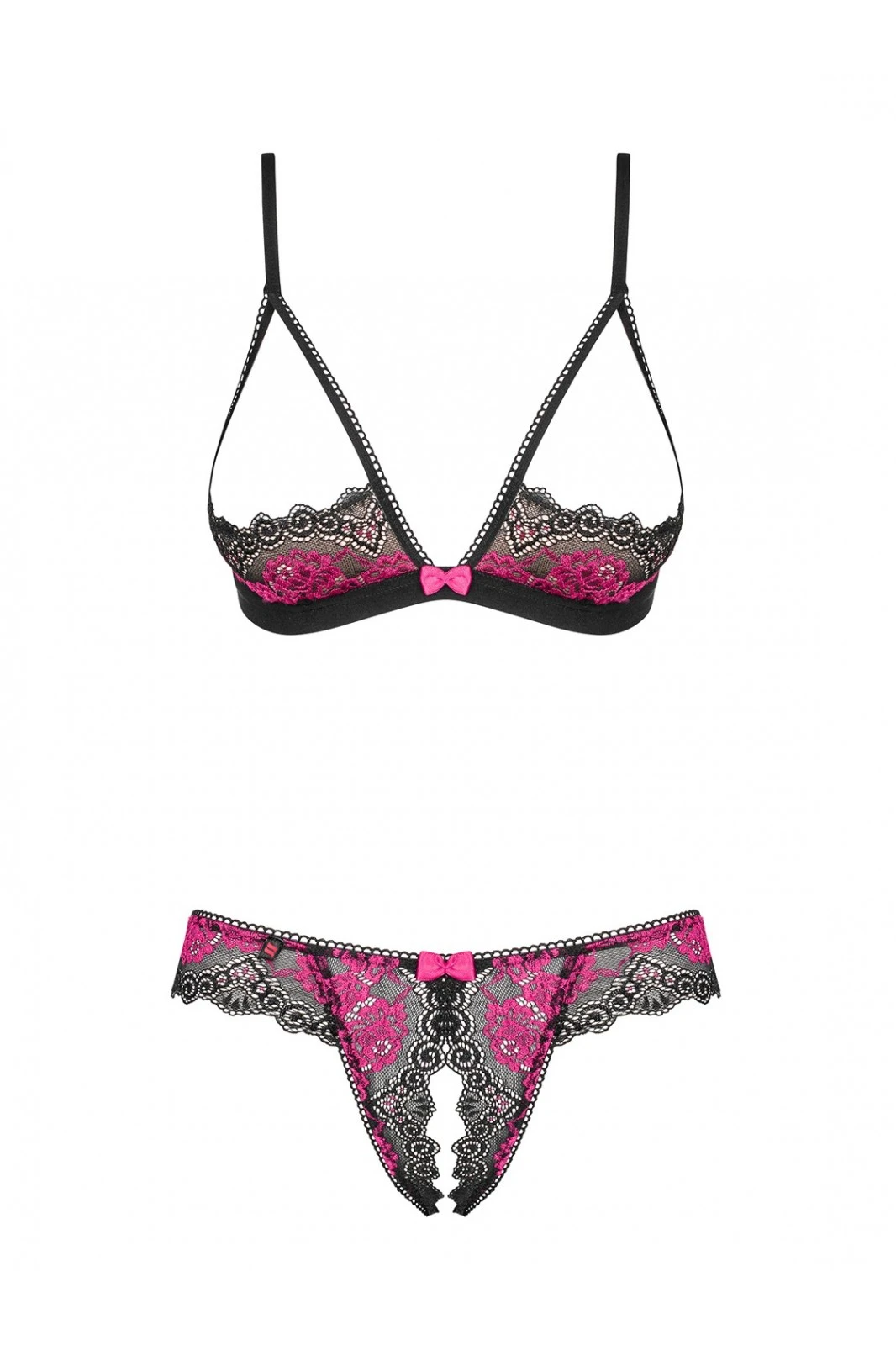 Obsessive Tulia - Ensemble Ouvert Noir & Fuchsia 2 Pcs 6 Obsessive Tulia - Ensemble Ouvert Noir & Fuchsia 2 Pcs – Image 6