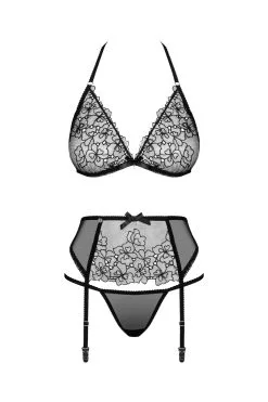 Obsessive Ensemble Trois Pièces Noir "Uniquella" 9 Obsessive Ensemble Trois Pièces Noir "Uniquella" -Promos Body lingerie Magasin uniquella ensemble 3 pcs noir 2