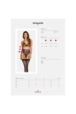 Obsessive Ensemble Trois Pièces Noir "Uniquella" 11 Obsessive Ensemble Trois Pièces Noir "Uniquella" -Promos Body lingerie Magasin uniquella ensemble 3 pcs noir 4